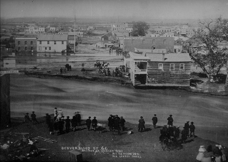 Denver 1864 Great Flood Colorado Old Photo 8.5" x 11" Reprint